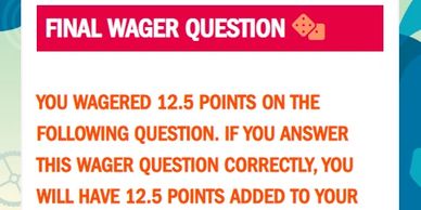 Final wager question screen