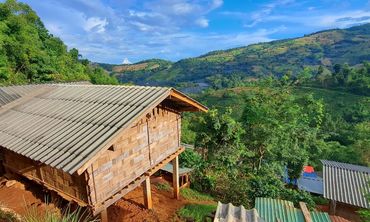 Remote mountain Lahu hill tribe village