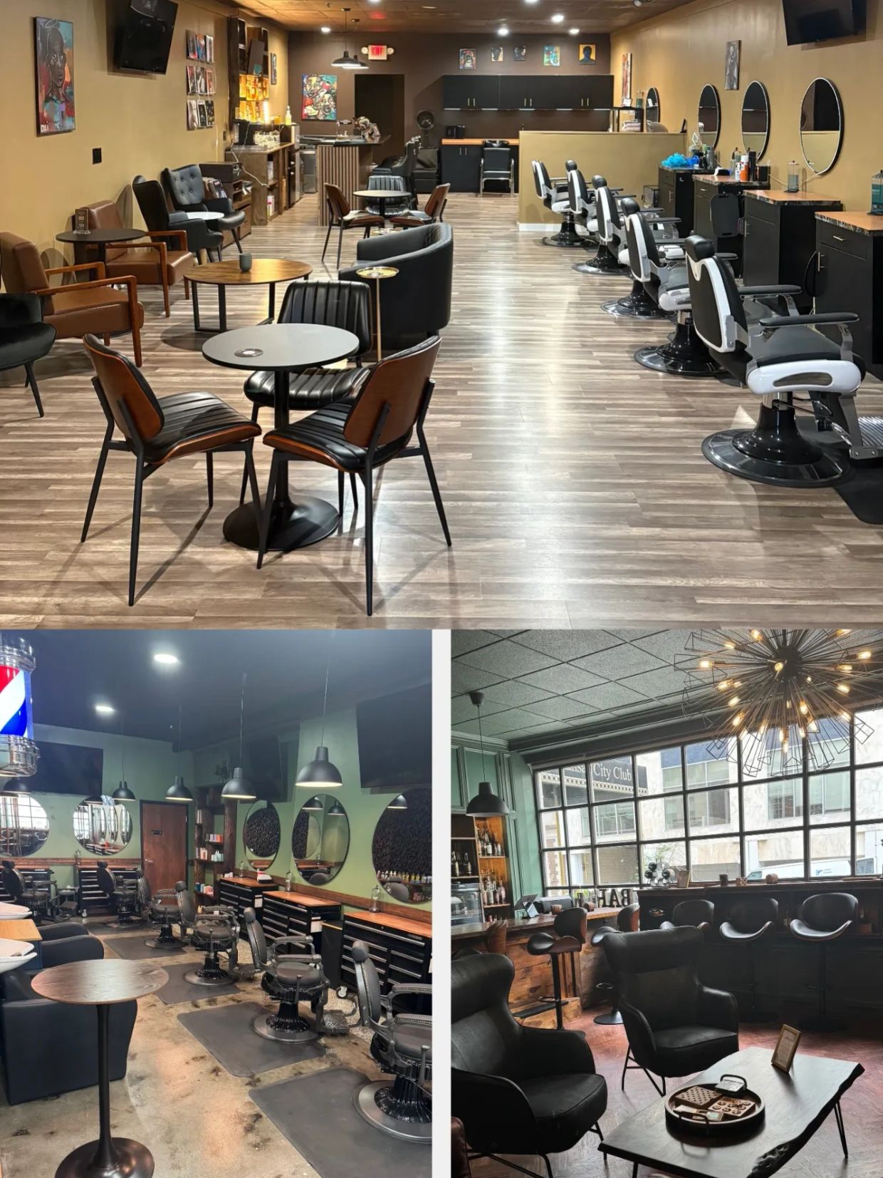 Barbershop with a cocktail lounge inside.