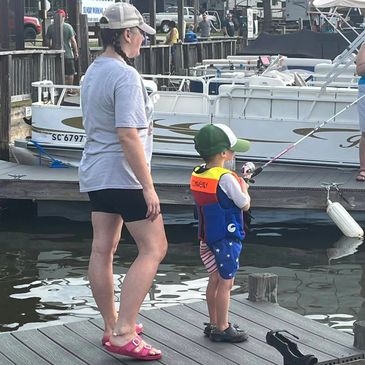 Fishing off the dock