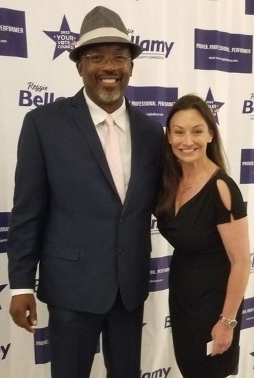 Manatee County Commissioner Reggie Bellamy with Agriculture Commissioner Nikki Fried.