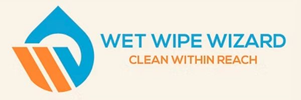 Logo of Wet Wipe Wizard with a blue and orange design.