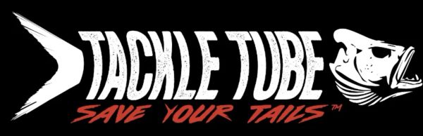 Tackle Tube logo with fish tail and head.