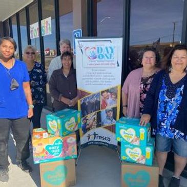 Items donated to Domestic Abuse shelter for babies, like diapers, wipes,