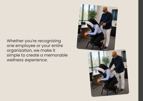Office chair massage and wellness experience.
