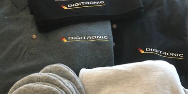 Custom Embroidery Order For Digitronic 
Order Includes: Beanie Hats, Handkerchiefs, Hoodies & Polos