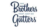 A stylized quote about brothers and gutters in navy blue text.