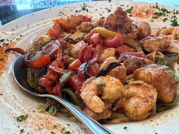 Cheesecake Factory- Cajun Jambalaya Pasta was lights out delicious!