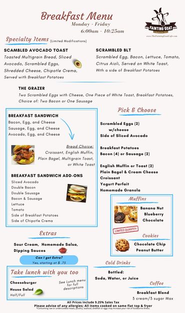 fainting goat, menu, cafe, breakfast, pancakes, sandwich, food, goat, Nashville, specials, fast, go