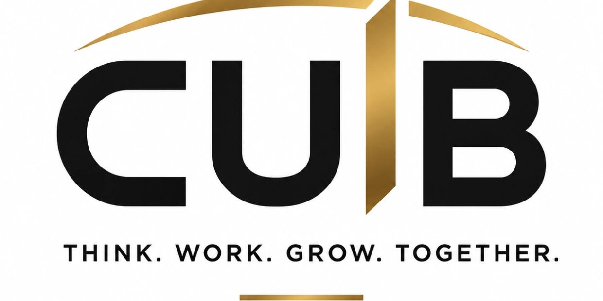Logo of CUIB with the slogan THINK. WORK. GROW. TOGETHER.