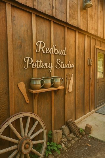redbud pottery studio sign