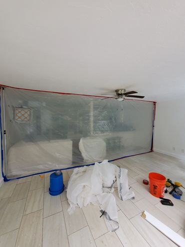 Mold containment, to prevent cross contamination at a customers home.