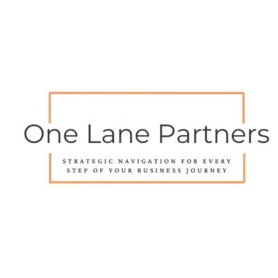 Logo of One Lane Partners with a business strategy tagline.