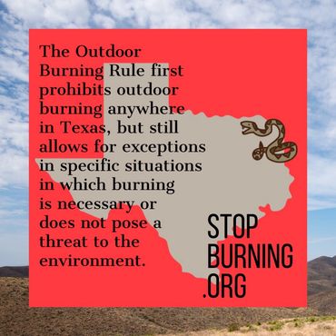 Texas open burning regulations. Stop Burning.org.