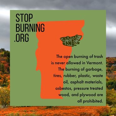 Vermont open burning regulations. Stop Burning.org.
