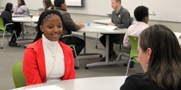 teen interviewing during our Mock interview Day