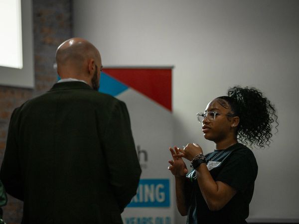 Ambassador talking with guest