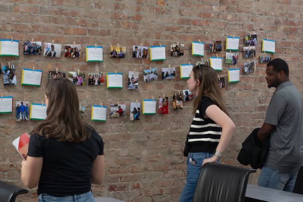 Guests touring our building