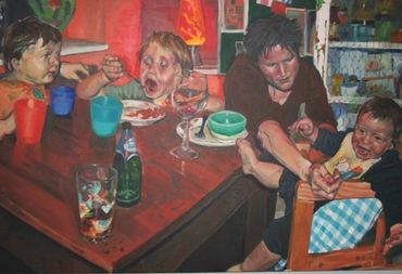 Naomi Tomkys
Oil painting of family