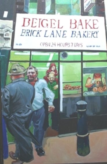 Naomi Tomkys
Oil painting Beigel Bake Brick Lane Bakery