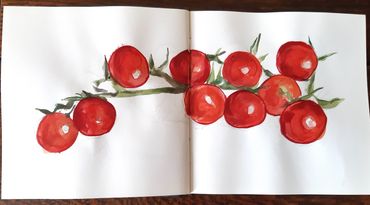 Naomi Tomkys
Watercolour sketch of tomatoes