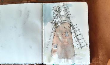 Naomi Tomkys
Pen and ink of a windmill