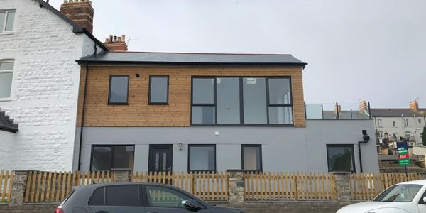 Modern timber cladding house in Penarth