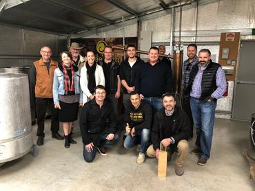 Foundations of Distilling course crew at the Nonesuch Distiller in Tasmania.
