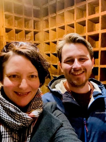 Anne and Aaron Milligan at Darnley's Gin and Kingsbarns, Fife Scotland.
