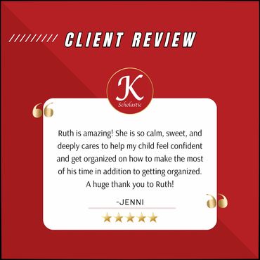 Client review praising Jenni understanding and encouragement with a 5-star rating.