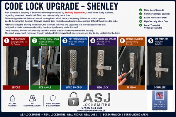 Code Lock Upgrade in Shenley – Commercial Door Security Improved