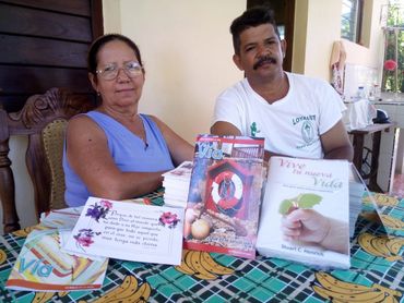 Ivan and wife Cachi with Cuban donations. 