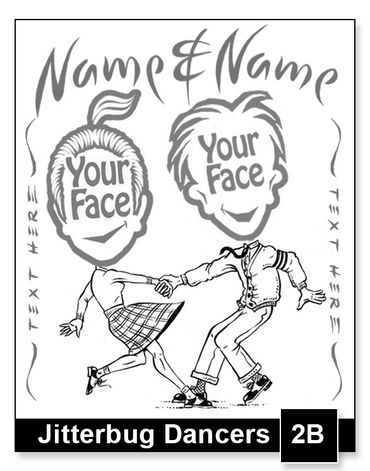 Classic Jitterbug Dancers semi-custom caricature by Kenn White at executivecaricature.com