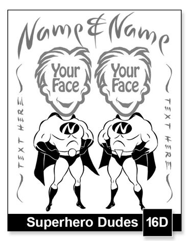 Superhero Dudes semi-custom caricature by Kenn White at executivecaricature.com
