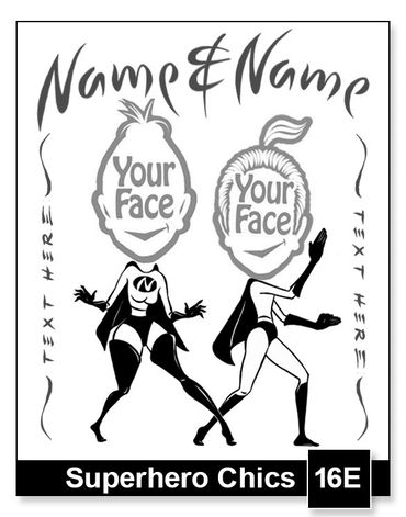 Superhero Chics semi-custom caricature by Kenn White at executivecaricature.com