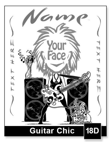Garage Band Guitar Chic semi-custom caricature by Kenn White at executivecaricature.com