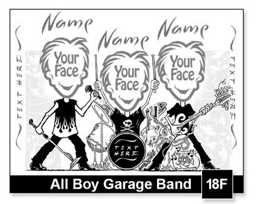 All Boy Garage Band semi-custom caricature by Kenn White at executivecaricature.com