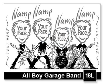 4 Girl Garage Band semi-custom caricature by Kenn White at executivecaricature.com