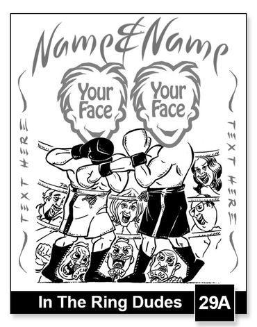 In The Ring boxer dudes semi-custom caricature by Kenn White at executivecaricature.com