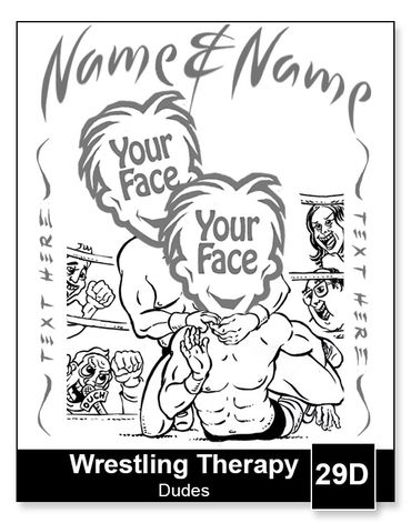 Wrestling Dudes semi-custom caricature by Kenn White at executivecaricature.com
