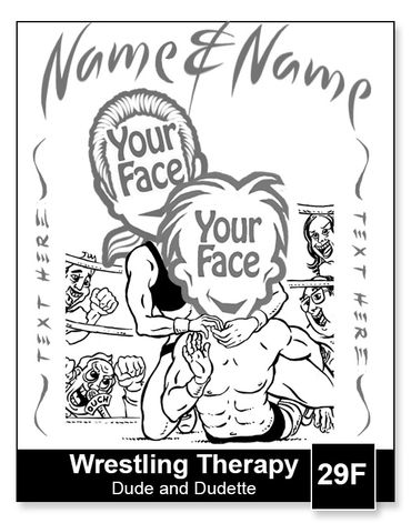 Wrestling Couple semi-custom caricature by Kenn White at executivecaricature.com