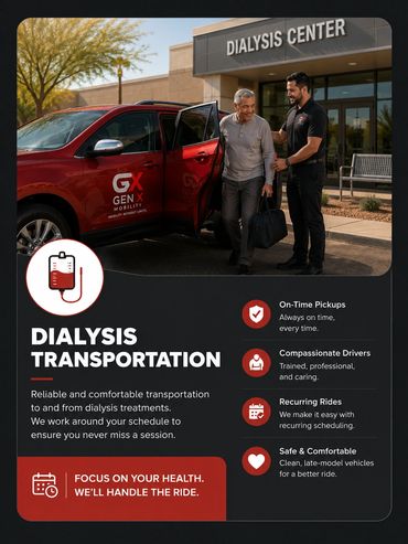 Patient assisted by driver for dialysis transportation service.