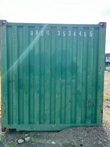 green shipping container