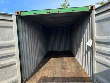 shipping container with open door