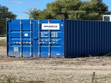 Blue shipping container