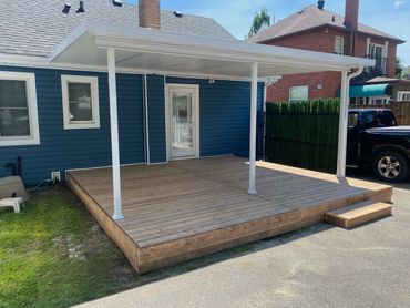 Custom built deck with awning