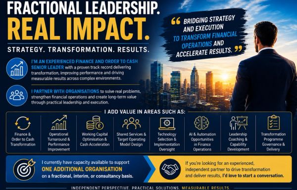 Executive promoting fractional leadership for financial transformation and measurable results.