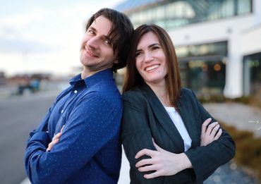 portrait of two people, the therapists