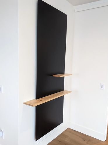 CUSTOM WOOD ART WOTH ASH SHELVING