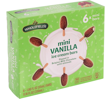 Vanilla ice cream covered with real Belgian chocolate and almonds mini ice cream bar